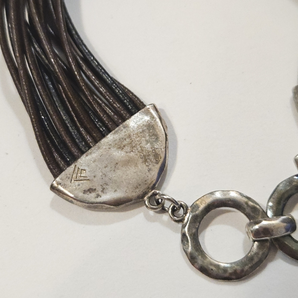 Silpada Sterling Silver and Leather Speed of Light Bracelet B2183 - Picture 2 of 5
